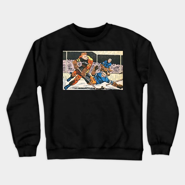 Hockey player skating Crewneck Sweatshirt by Comic Dzyns